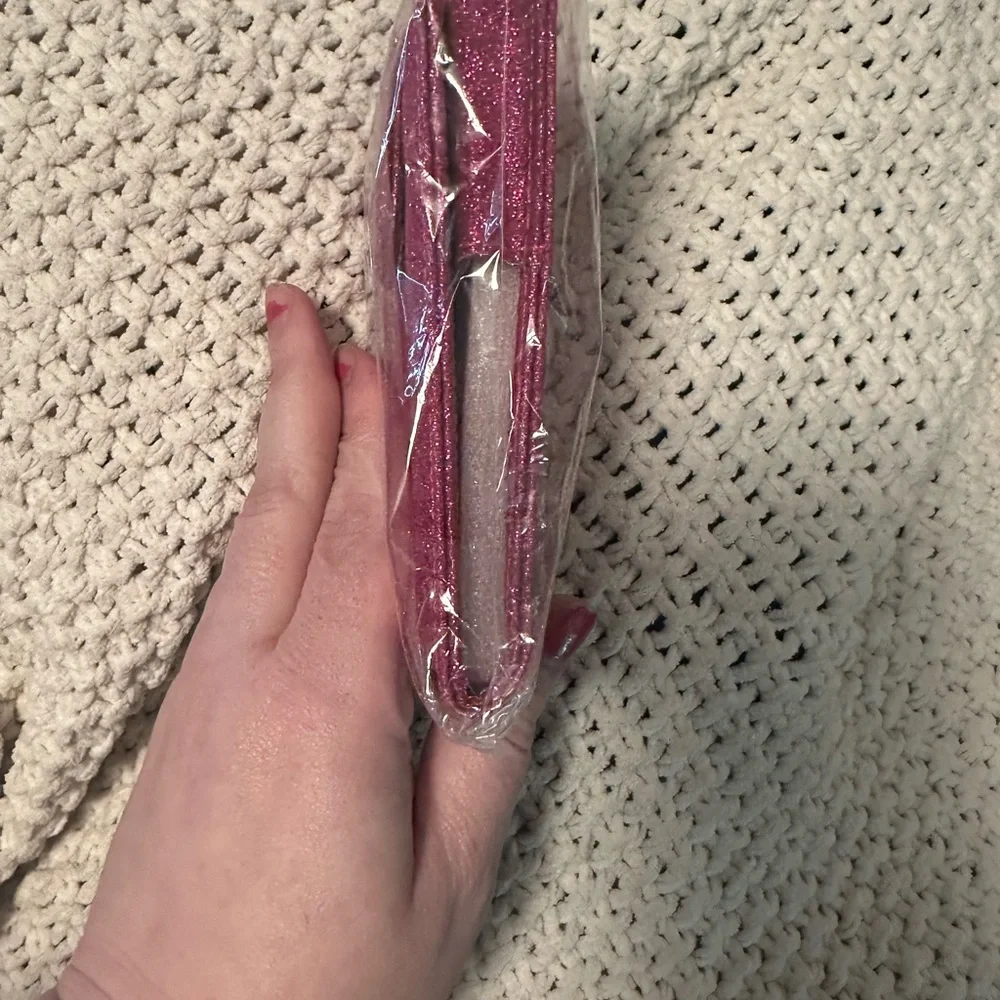 Sparkly Pink Makeup Organizer with Glitter Finish